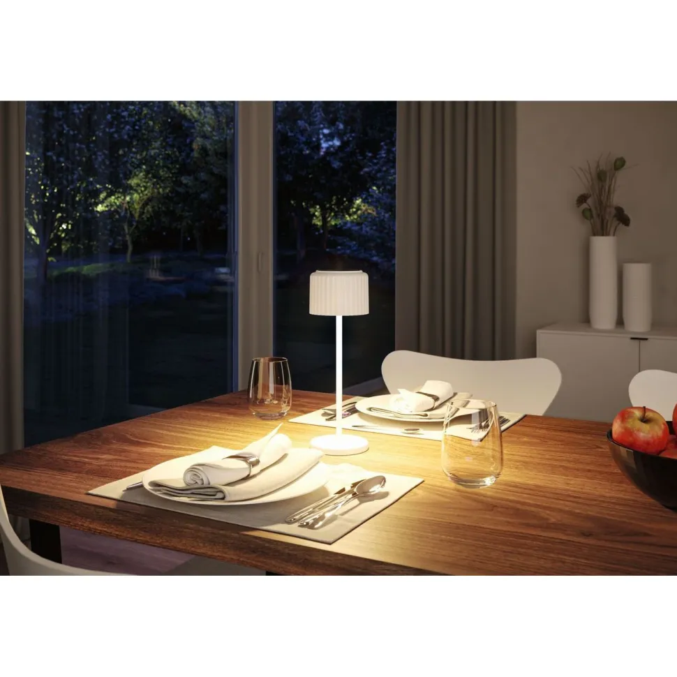 Aurinkokennopöytävalaisin Paulmann Solar Else USB-ladattava IP44 himmennettävä 2700K valkoinen