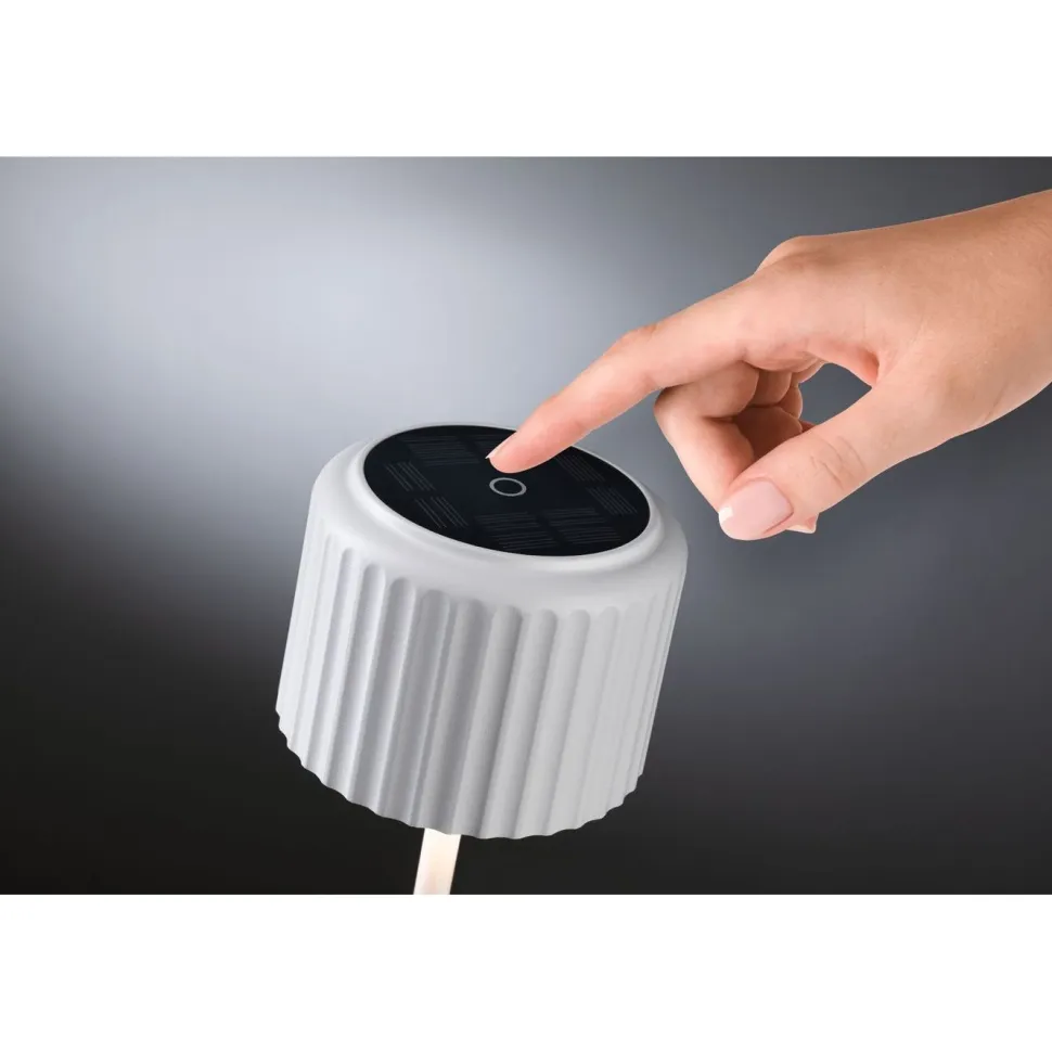 Aurinkokennopöytävalaisin Paulmann Solar Else USB-ladattava IP44 himmennettävä 2700K valkoinen