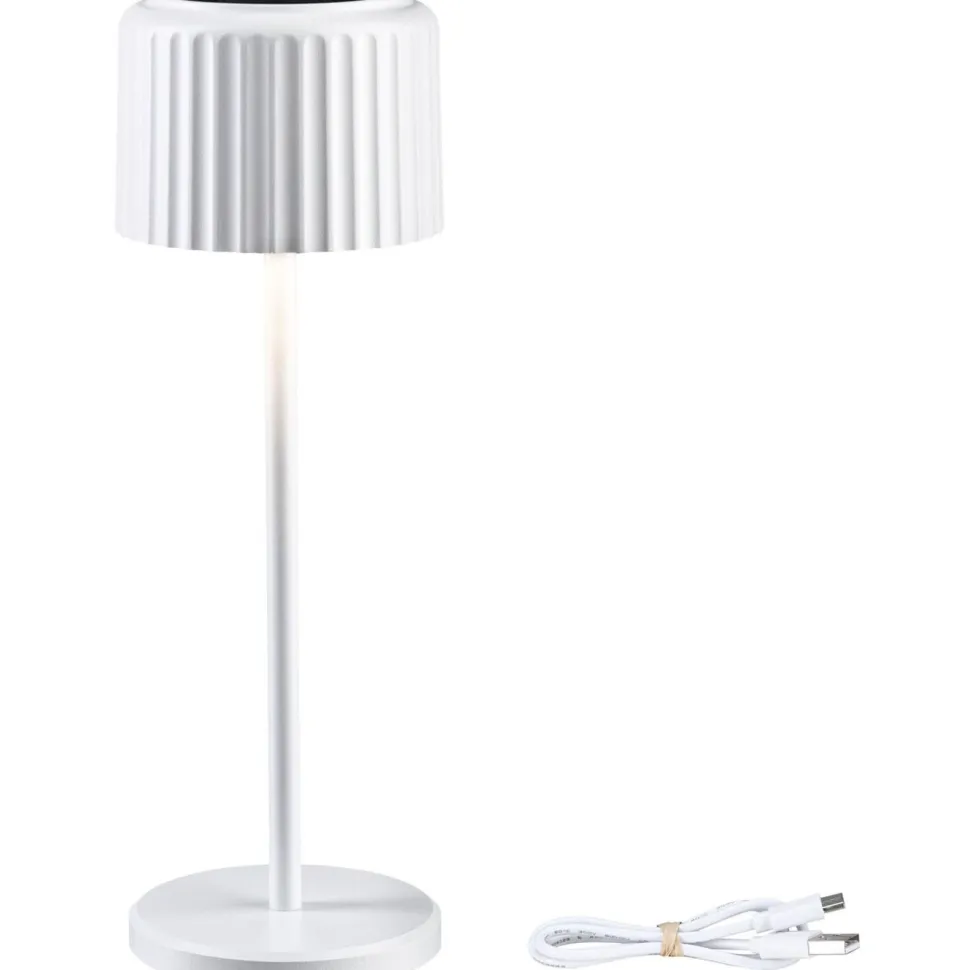 Aurinkokennopöytävalaisin Paulmann Solar Else USB-ladattava IP44 himmennettävä 2700K valkoinen