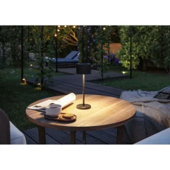 Aurinkokennopöytävalaisin Paulmann Solar Else USB-ladattava IP44 himmennettävä 2700K valkoinen
