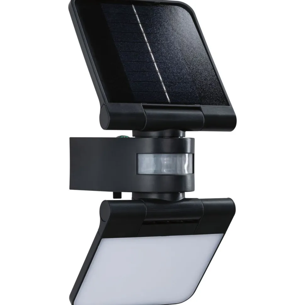 Aurinkokennoseinävalaisin Paulmann Lesla 150x130mm USB-ladattava hämäräohjattu liiketunnistin IR IP65 3000K 12.5W 1000lm antrasiitti