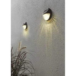 Aurinkokennoseinävalaisin Star Trading Fency, 110x40x110mm, 3kpl, ruskea