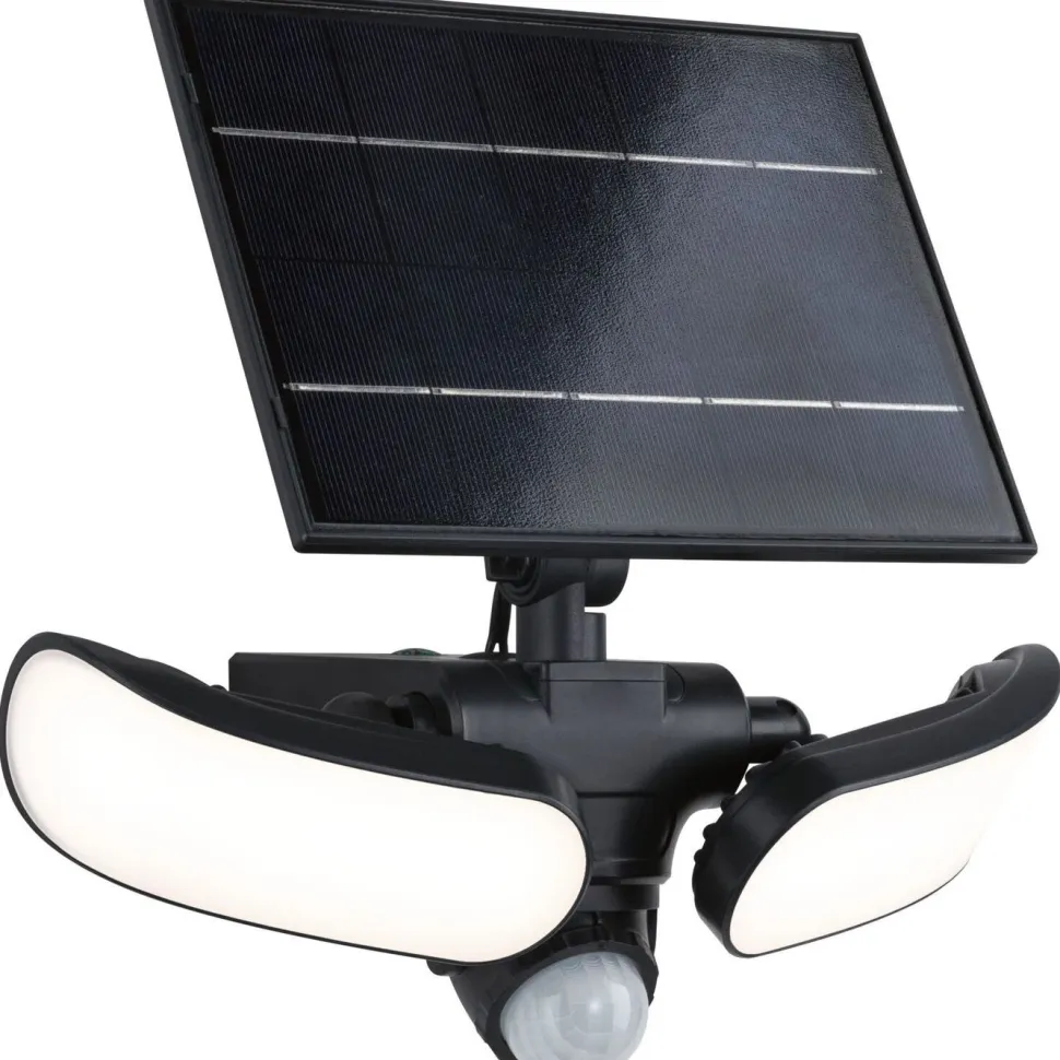 Aurinkokennoseinävalaisin Paulmann Sonlig 286x137mm USB-ladattava hämäräohjattu liiketunnistin IR IP65 3000K 2x9W 2x1100lm antrasiitti