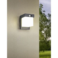 Aurinkokennoseinävalaisin Trio Colombo LED liike- ja hämärätunnistin 4000K mattamusta