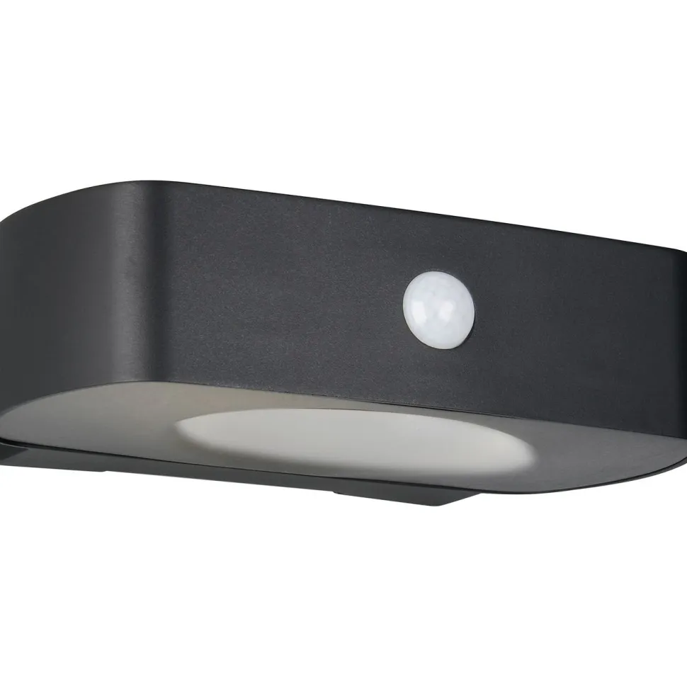 Aurinkokennoseinävalaisin Trio Bilbao Hybrid Solar LED ladattava liike- ja hämärätunnistin ylös/alas 4000K musta