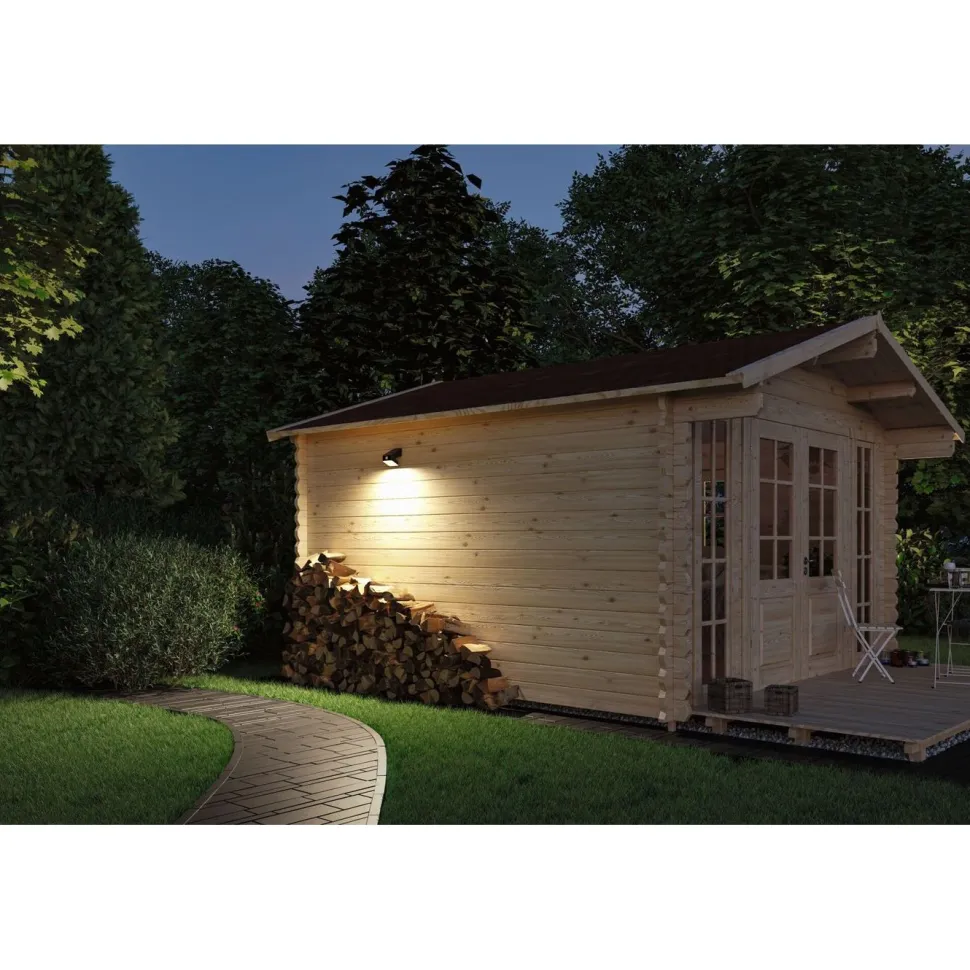Aurinkokennoseinävalaisin Paulmann Lesly 113x126mm USB-ladattava hämäräohjattu liiketunnistin IR IP65 3000K 5.5W 400lm antrasiitti
