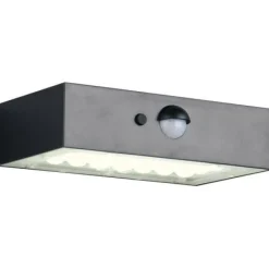 Aurinkokennoseinävalaisin Trio Elvas LED, liike- ja hämärätunnistin, mattamusta