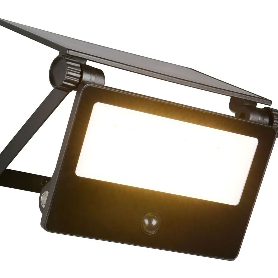 Aurinkokennoseinävalaisin Trio Moura LED 15x14cm liiketunnistin mattamusta