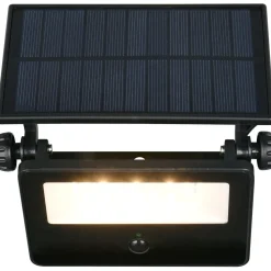 Aurinkokennoseinävalaisin Trio Moura LED 15x14cm liiketunnistin mattamusta