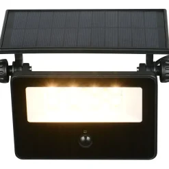 Aurinkokennoseinävalaisin Trio Moura LED 15x14cm liiketunnistin mattamusta