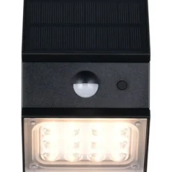 Aurinkokennoseinävalaisin Trio Talca LED, liike- ja hämärätunnistin, mattamusta