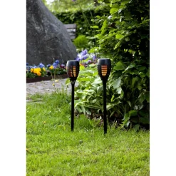 Aurinkokennovalaisin Star Trading Flame, 90x90x200mm, 2kpl, musta