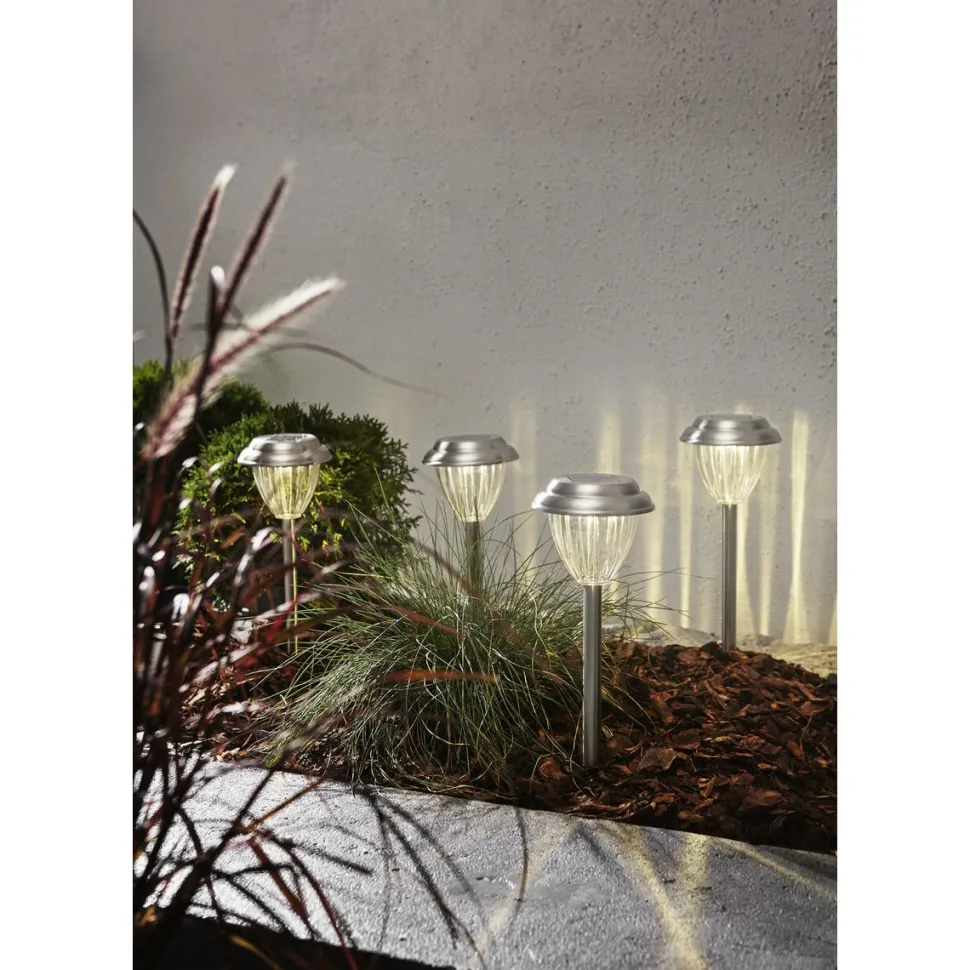 Aurinkokennovalaisin Star Trading Palma, 28cm, hopea, 4kpl