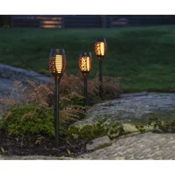 Aurinkokennovalaisin Star Trading Flame Mini, 70x70x400mm, 3kpl, musta