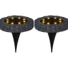 Aurinkokennovalaisin Star Trading Lawnlight Ø11cm 2 kpl musta