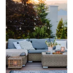 Aurinkokennovaloketju Trio Mood Hybrid 5.7m 10xE27 ladattava hämärätunnistin musta