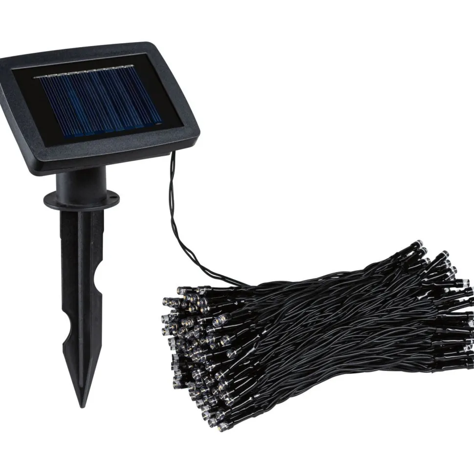 Aurinkokennovaloketju Paulmann Aurinka IP44 3000K 60 valoa 7.9m musta