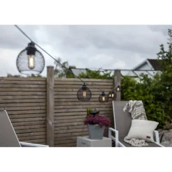 Aurinkokennovalosarja Star Trading Sunlight 700 cm musta