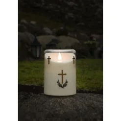 Hautakynttilä Konstsmide, IP44, 3D, paristokäyttöinen, 14.8cm, kultakoristeet