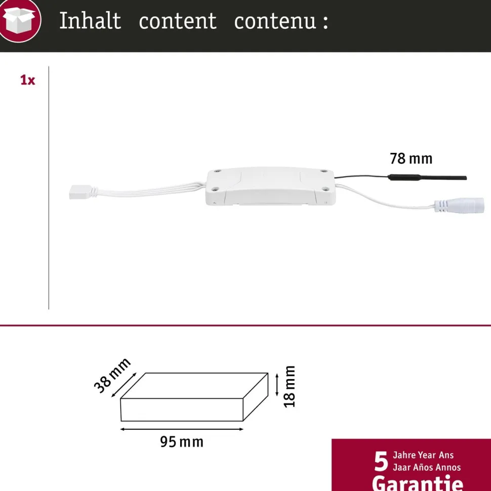 Himmennys- ja kytkinohjain Paulmann MaxLED Tunable White, Zigbee 3.0, DC 24V, max.144W