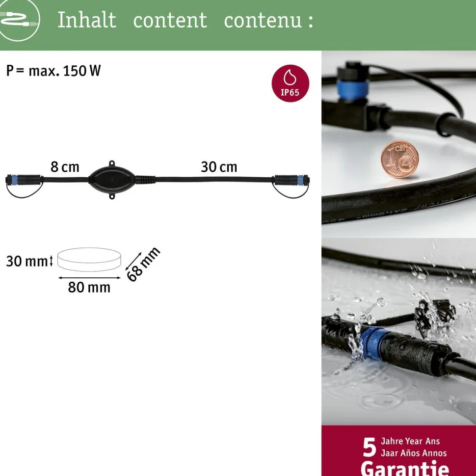 Hämäräkytkin ulkokäyttöön Paulmann Plug & Shine, IP67, musta