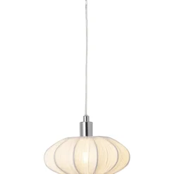 Ikkunavalaisin Aneta Lighting Mamsell, Ø22cm, tekstiilivarjostin, kromi/valkoinen