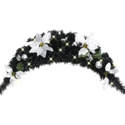 Joulukaari LED-valoilla, musta, 90cm, PVC