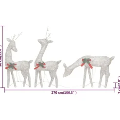 Jouluporoperhe 270x7x90 cm kulta lämmin valkoinen verkko