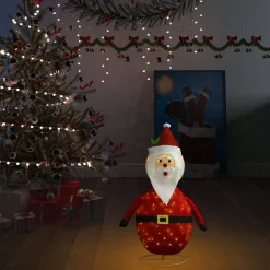 Joulupukki joulukoriste LED-valoilla ylellinen kangas 60 cm
