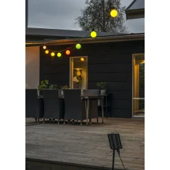 Juhlavalosarja aurinkokennolla Konstsmide Pastelli, 10-osainen, latausmahdollisuus