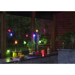 Juhlavalosarja Konstsmide, IP44, 10 x LED, musta/monivärinen, himmennin