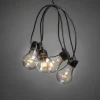 Juhlavalosarja Konstsmide, IP44, 10 x LED, musta/amber, himmennin