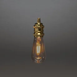 Juhlavalosarja Konstsmide, IP20, 8 x LED, kulta/amber, tekstiilikaapeli, himmennin