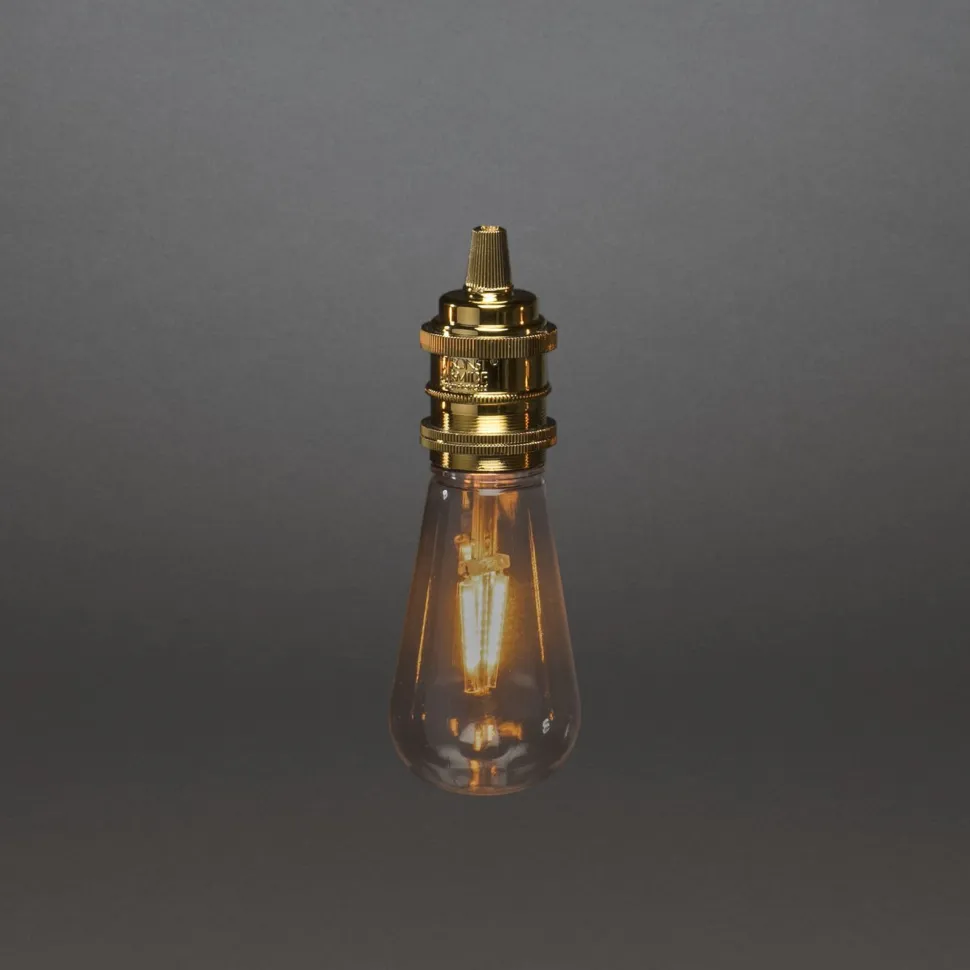 Juhlavalosarja Konstsmide, IP20, 8 x LED, kulta/amber, tekstiilikaapeli, himmennin