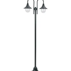 Kaksilyhtyinen pylväsvalaisin puutarhaan e27 220 cm vihreä
