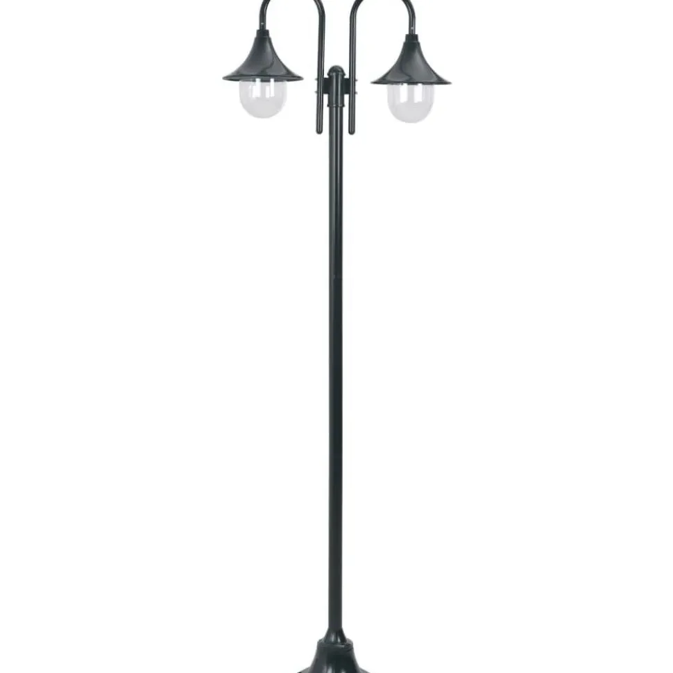 Kaksilyhtyinen pylväsvalaisin puutarhaan e27 220 cm vihreä