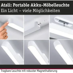 Kalustevalaisin Paulmann Atali, 40cm, 240lm, 4000K, pinta-asennus, musta