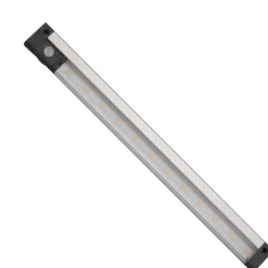 Kalustevalaisin Spectrum LED SMD 3.3W 12V 3000K PIR-liiketunnistin 300x29x10mm hopea mustat päädyt