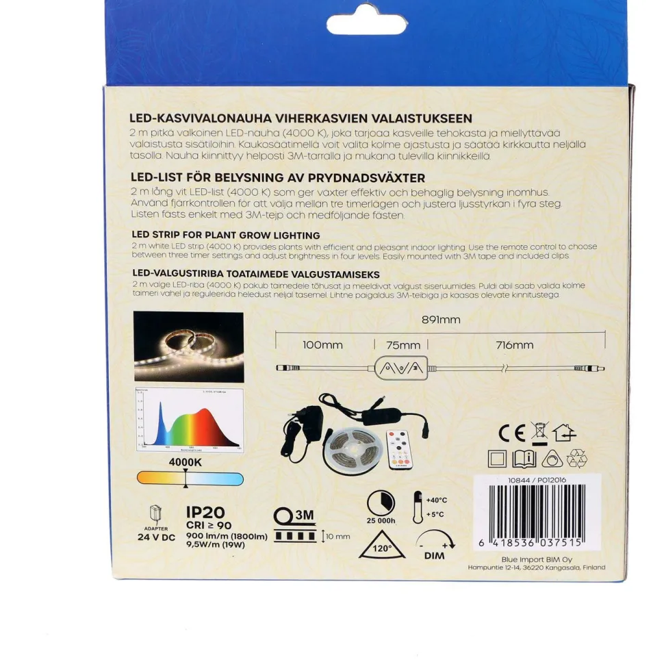 Kasvivalonauha Led Energie, Horti 2m 4000K 900lm/m IP20 9,5W/m