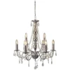 Kattokruunu Chateau Ø 600x600 mm 9-osainen kromi/hiottu lasi