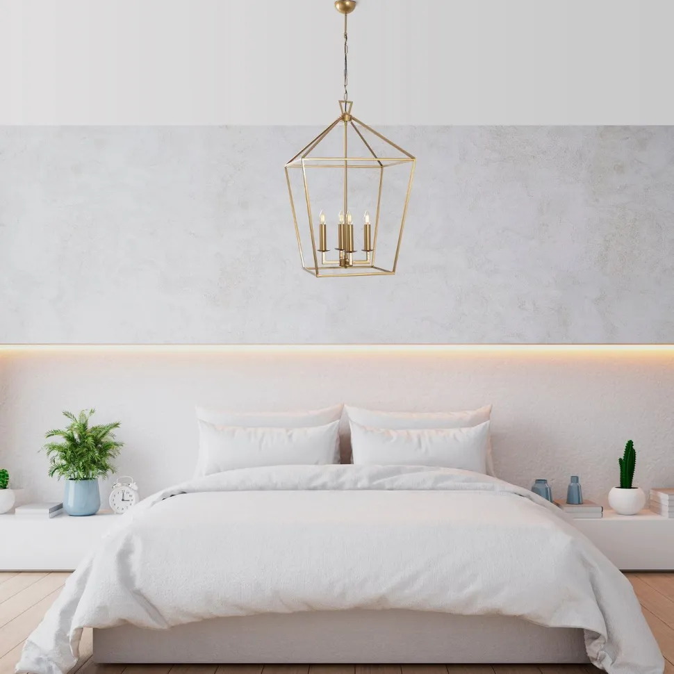 Kattokruunu Linento Lighting Till, 50cm, 4xE14, kulta