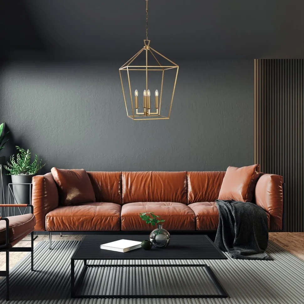 Kattokruunu Linento Lighting Till, 50cm, 4xE14, kulta