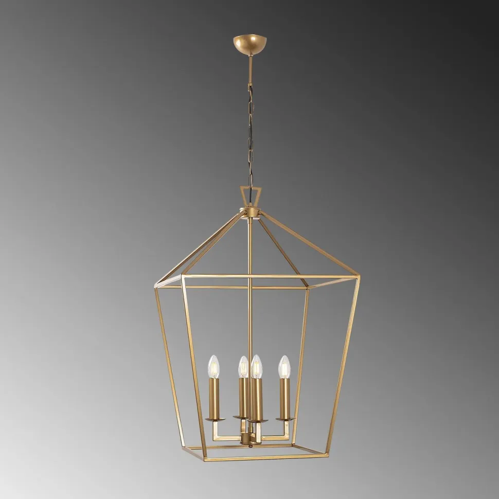 Kattokruunu Linento Lighting Till, 50cm, 4xE14, kulta