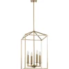 Kattokruunu Linento Lighting Till, 35cm, 4xE14, kulta