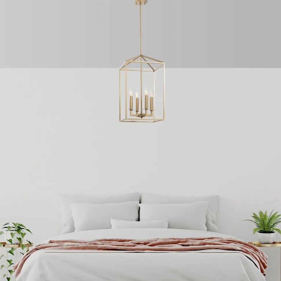 Kattokruunu Linento Lighting Till, 35cm, 4xE14, kulta