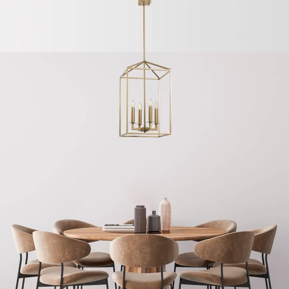 Kattokruunu Linento Lighting Till, 35cm, 4xE14, kulta