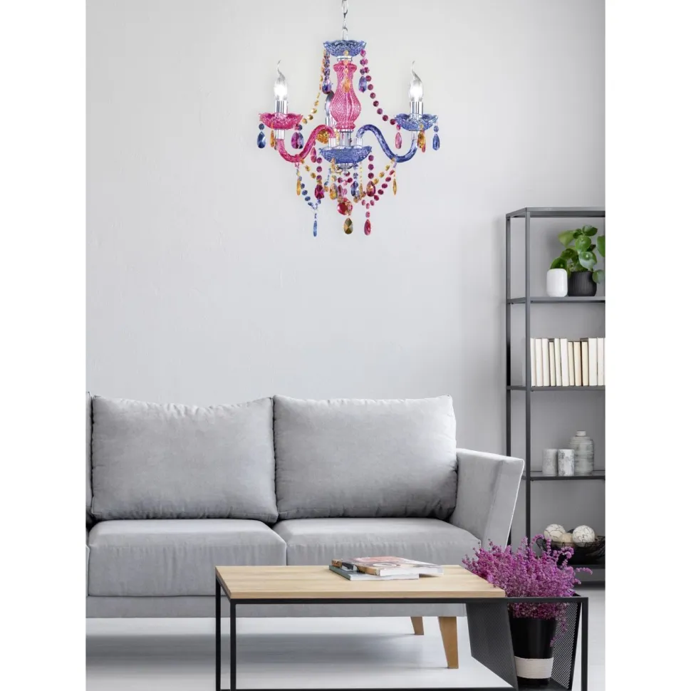 Kattokruunu Luster Ø 400x1500 mm 3-osainen monivärinen