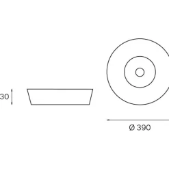 Kattoplafondi Innolux Yki Ø 390x130 mm valkoinen/musta