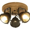 Kattospotti Aneta Lighting Alaska 3-osainen puu/harmaa