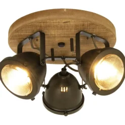 Kattospotti Aneta Lighting Alaska 3-osainen puu/harmaa